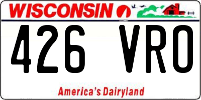 WI license plate 426VRO