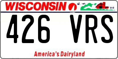 WI license plate 426VRS