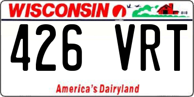 WI license plate 426VRT