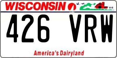 WI license plate 426VRW