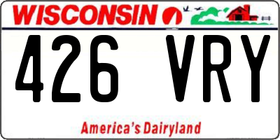 WI license plate 426VRY