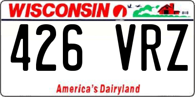 WI license plate 426VRZ
