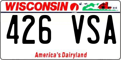 WI license plate 426VSA