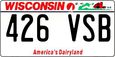 WI license plate 426VSB