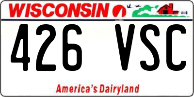 WI license plate 426VSC