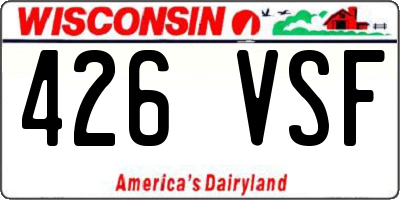WI license plate 426VSF