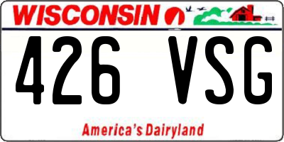 WI license plate 426VSG