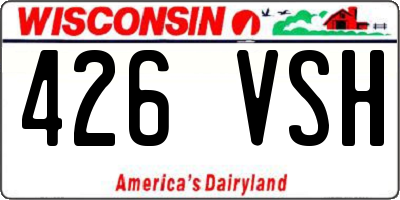 WI license plate 426VSH