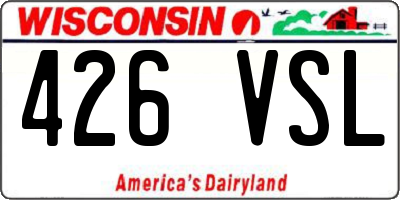 WI license plate 426VSL