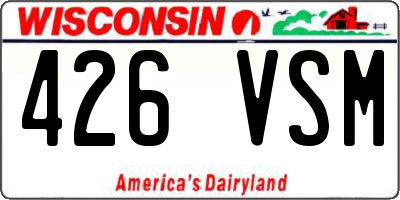 WI license plate 426VSM