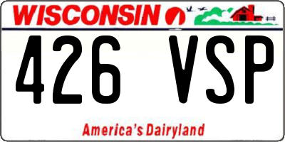 WI license plate 426VSP