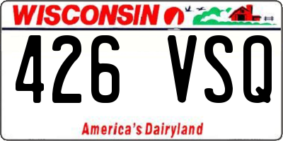 WI license plate 426VSQ