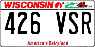 WI license plate 426VSR