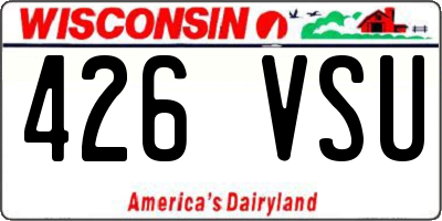 WI license plate 426VSU