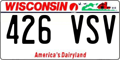 WI license plate 426VSV