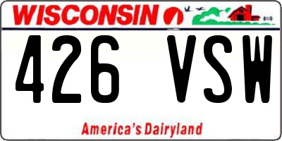 WI license plate 426VSW