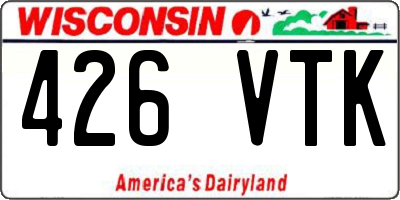 WI license plate 426VTK