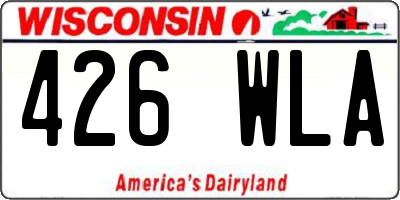 WI license plate 426WLA