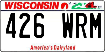 WI license plate 426WRM