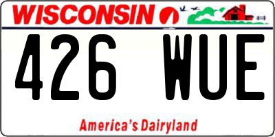 WI license plate 426WUE