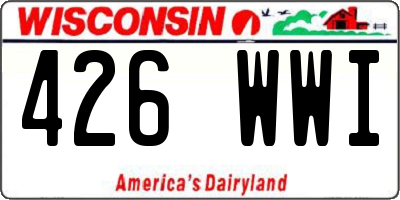 WI license plate 426WWI