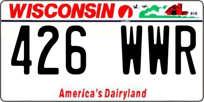 WI license plate 426WWR