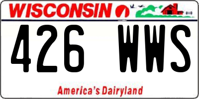 WI license plate 426WWS
