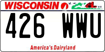WI license plate 426WWU