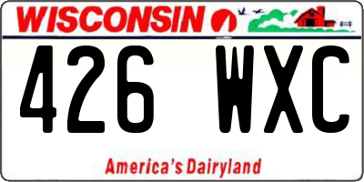 WI license plate 426WXC