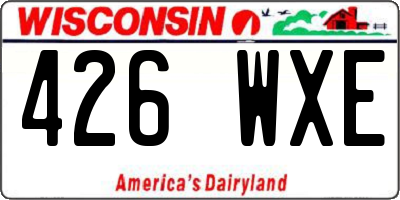WI license plate 426WXE