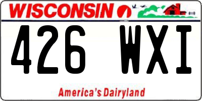 WI license plate 426WXI