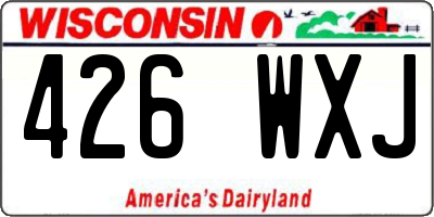 WI license plate 426WXJ