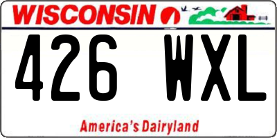 WI license plate 426WXL