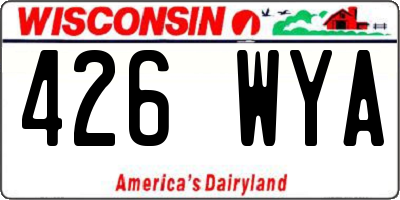 WI license plate 426WYA