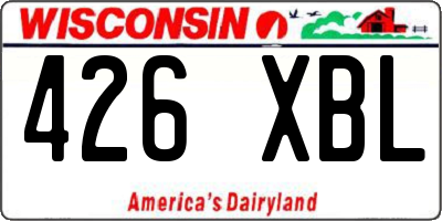 WI license plate 426XBL