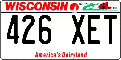 WI license plate 426XET