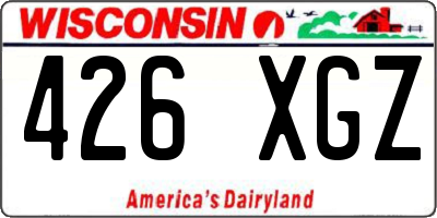 WI license plate 426XGZ