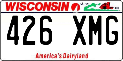 WI license plate 426XMG
