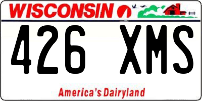 WI license plate 426XMS