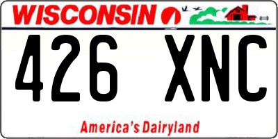 WI license plate 426XNC