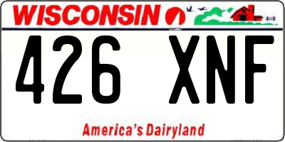 WI license plate 426XNF