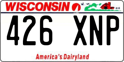 WI license plate 426XNP