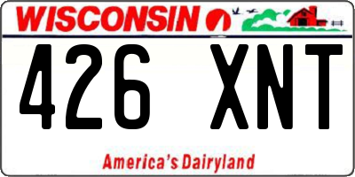 WI license plate 426XNT