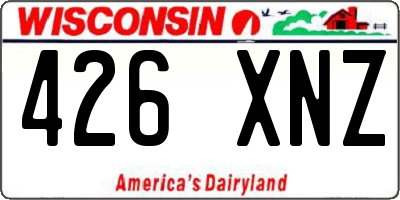 WI license plate 426XNZ