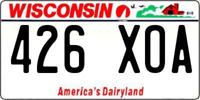 WI license plate 426XOA