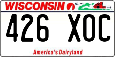 WI license plate 426XOC