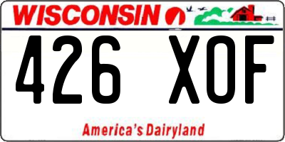 WI license plate 426XOF