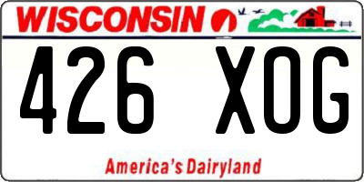 WI license plate 426XOG