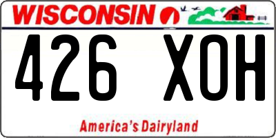 WI license plate 426XOH