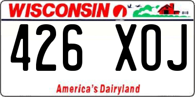 WI license plate 426XOJ